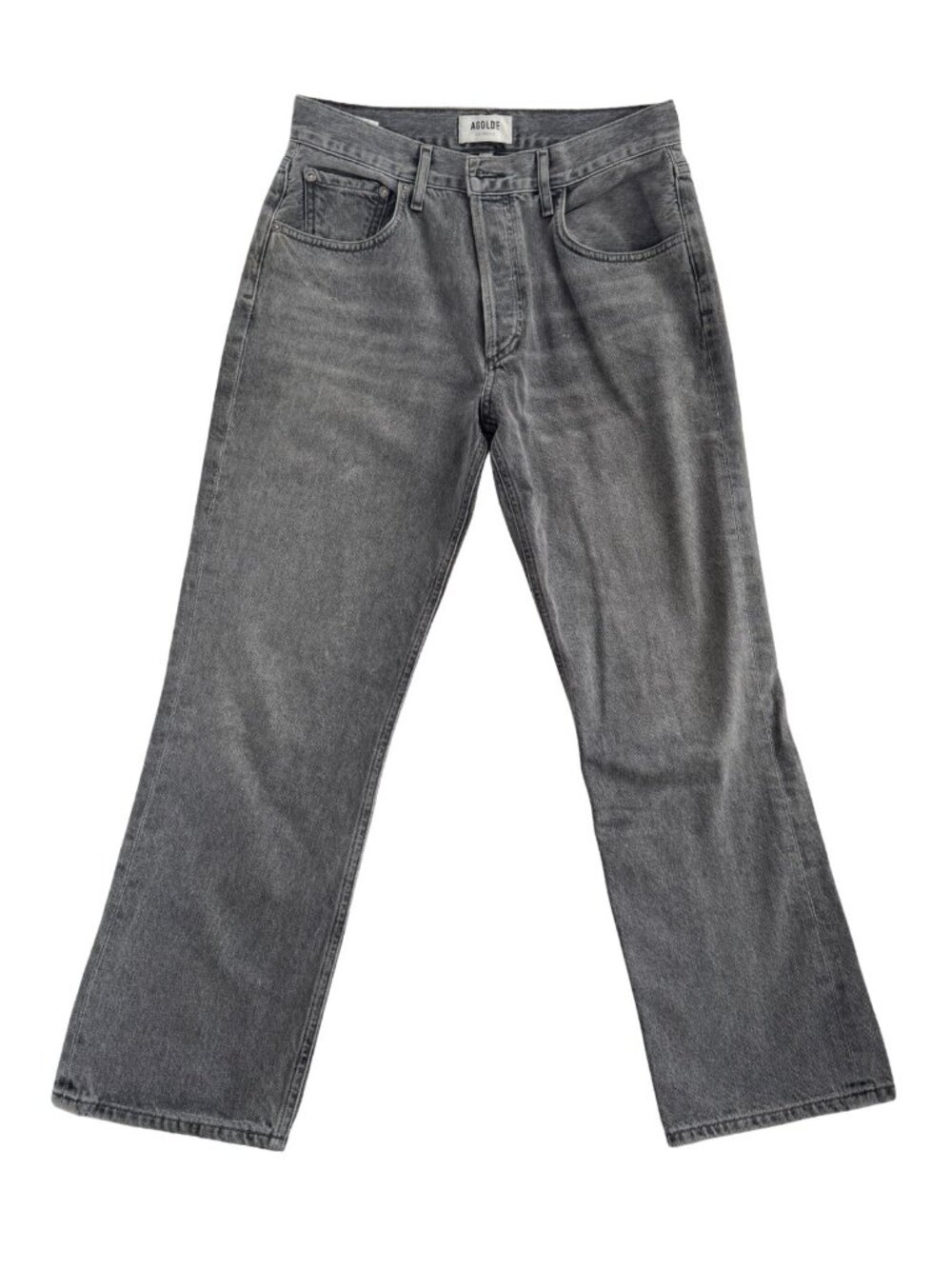 AGOLDE Ripley High Rise Straight Leg Jeans in Faded Grey Wash Size 27